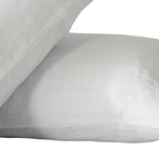 Set of Two Light Gray Linen King Pillowcases