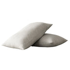 Set of Two Light Gray Linen King Pillowcases