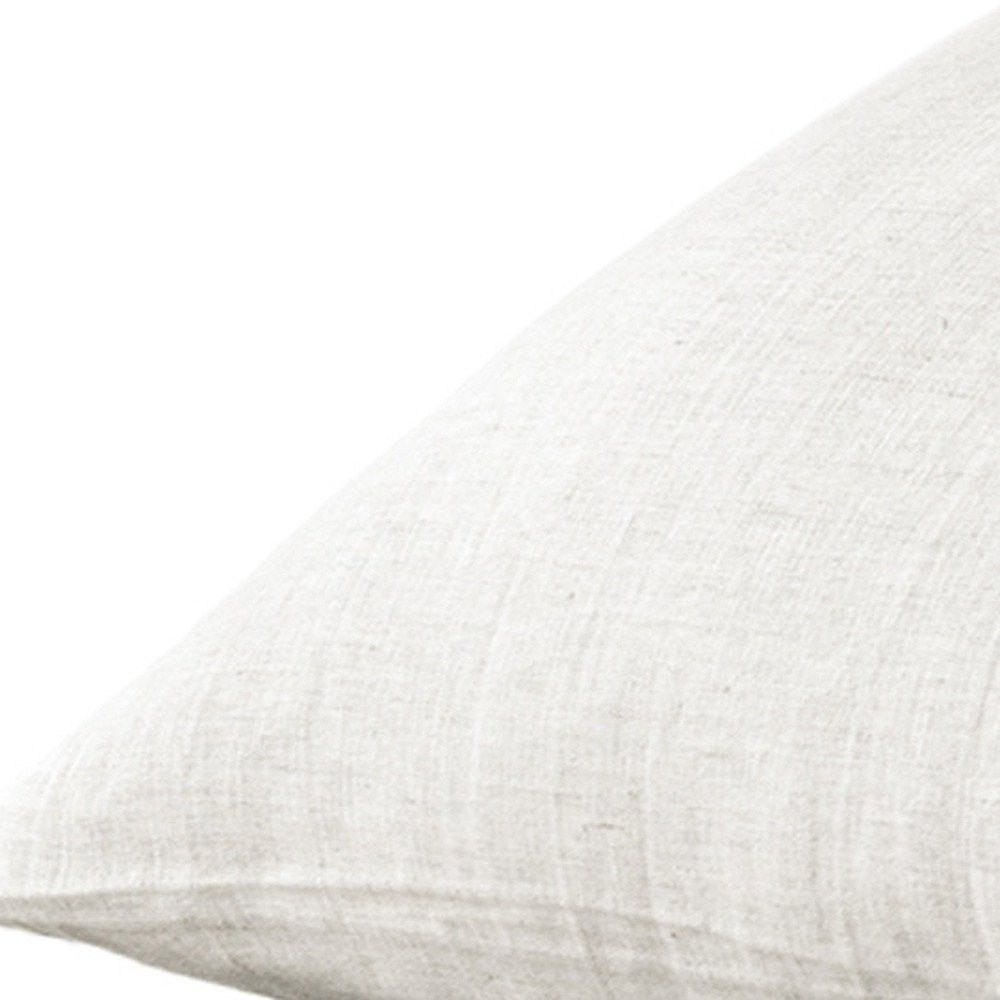 Set of Two Light Gray Linen King Pillowcases