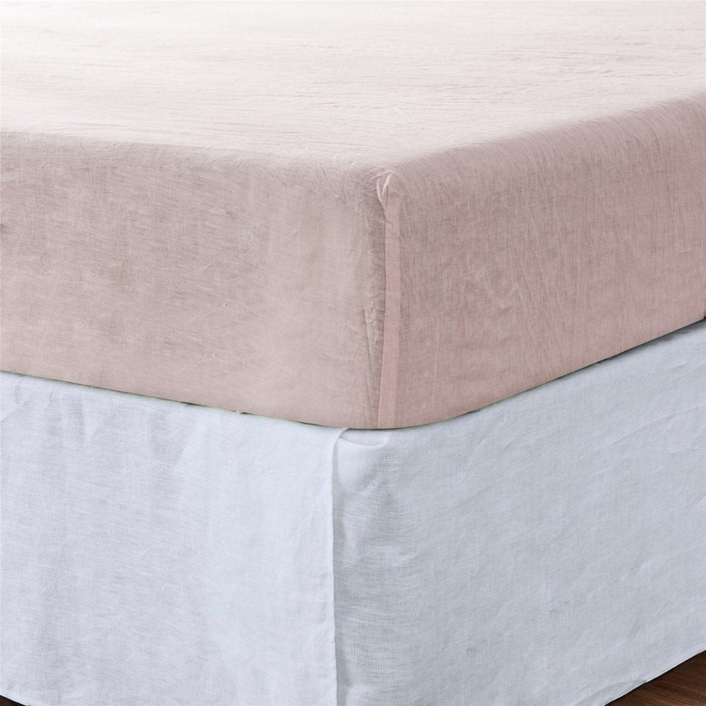 Light Gray Linen Twin Fitted Sheet