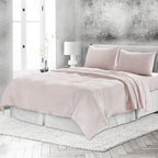 Four Piece Light Pink Linen Twin Sheet Set