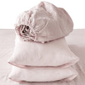 Four Piece Light Pink Linen Full Double Sheet Set