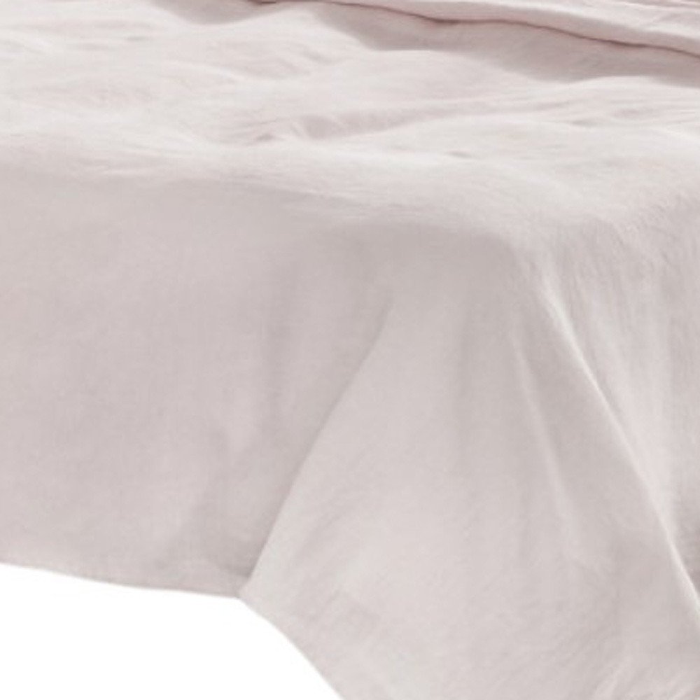 Four Piece Light Pink Linen Full Double Sheet Set