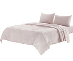 Four Piece Light Pink Linen Full Double Sheet Set