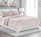 Four Piece Light Pink Linen Full Double Sheet Set