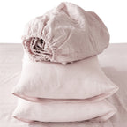 Four Piece Light Pink Linen Queen Sheet Set