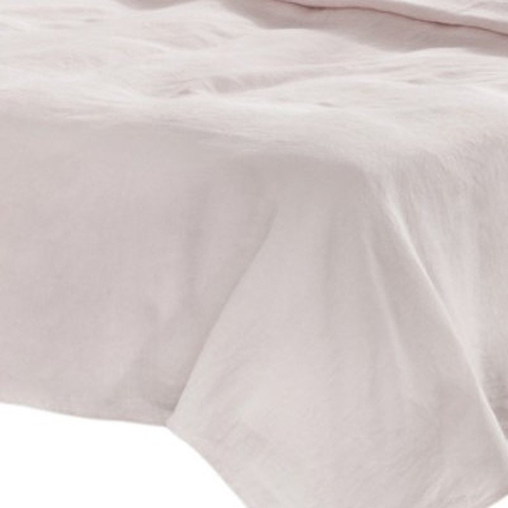 Four Piece Light Pink Linen Queen Sheet Set