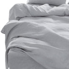 Four Piece White Linen Queen Sheet Set