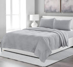 Four Piece Light Gray Linen King Sheet Set