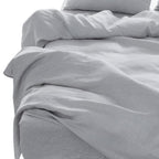 Four Piece Light Gray Linen King Sheet Set