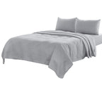 Four Piece Light Gray Linen King Sheet Set