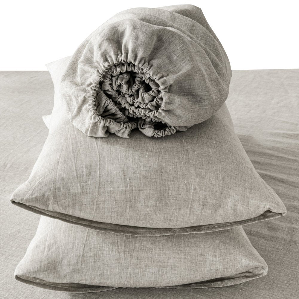 Four Piece Light Pink Linen Twin Sheet Set