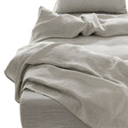 Four Piece Light Gray Linen King Sheet Set