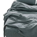Four Piece Light Gray Linen King Sheet Set