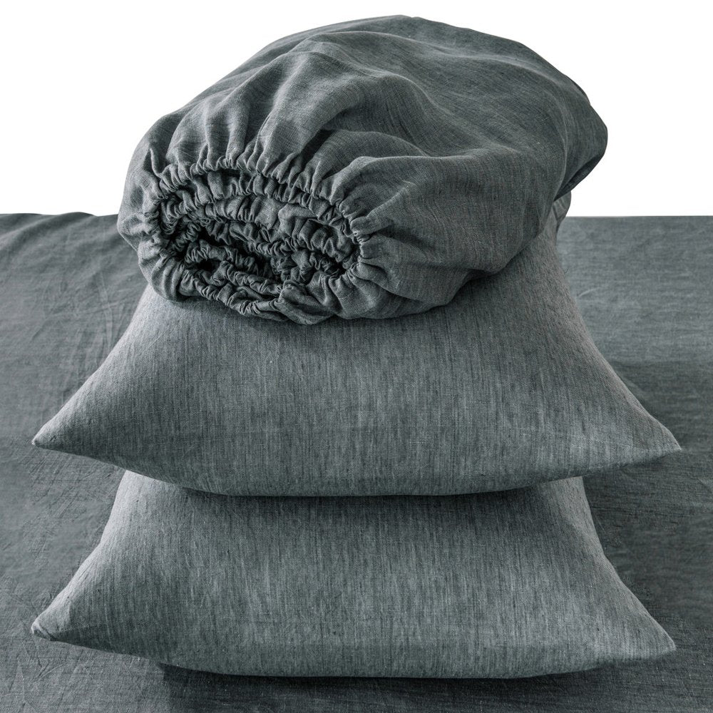 Four Piece White Linen Sheet Set