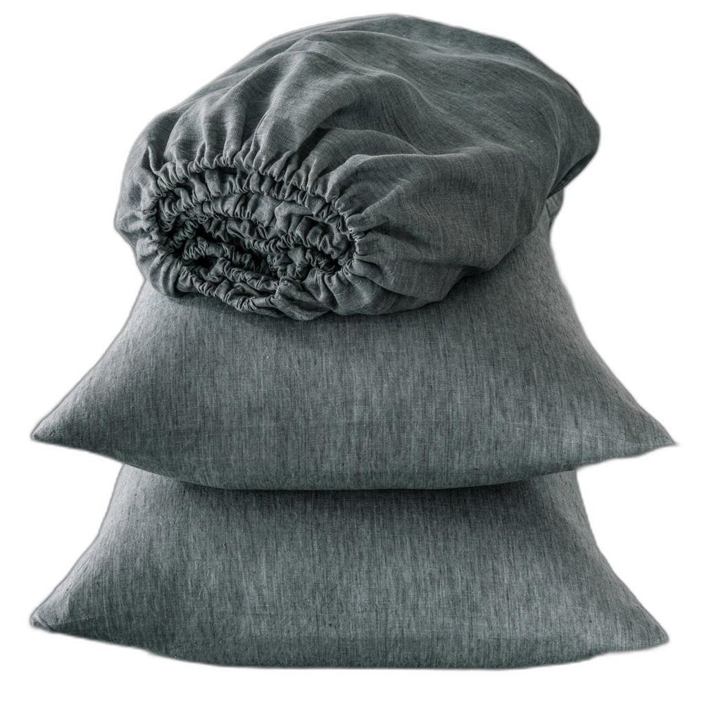 Four Piece White Linen Sheet Set