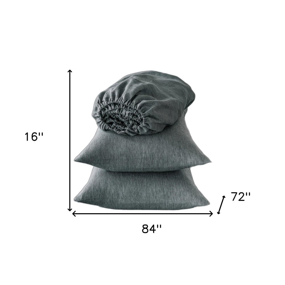 Four Piece White Linen Sheet Set