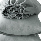 Four Piece White Linen Queen Sheet Set