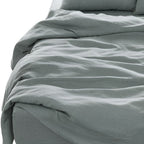 Four Piece White Linen Queen Sheet Set