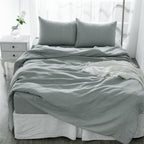 Four Piece White Linen Sheet Set
