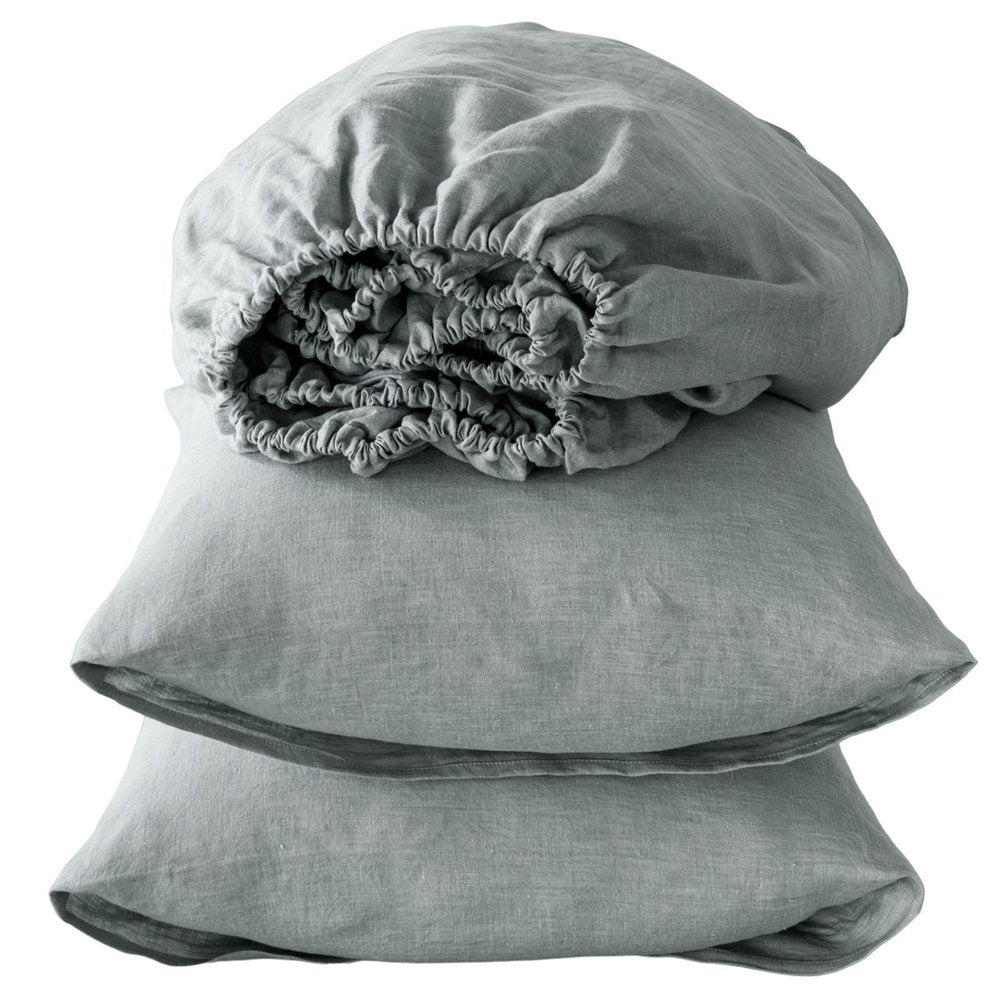 Four Piece White Linen Sheet Set