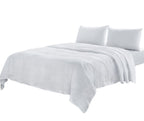 Four Piece White Linen Sheet Set