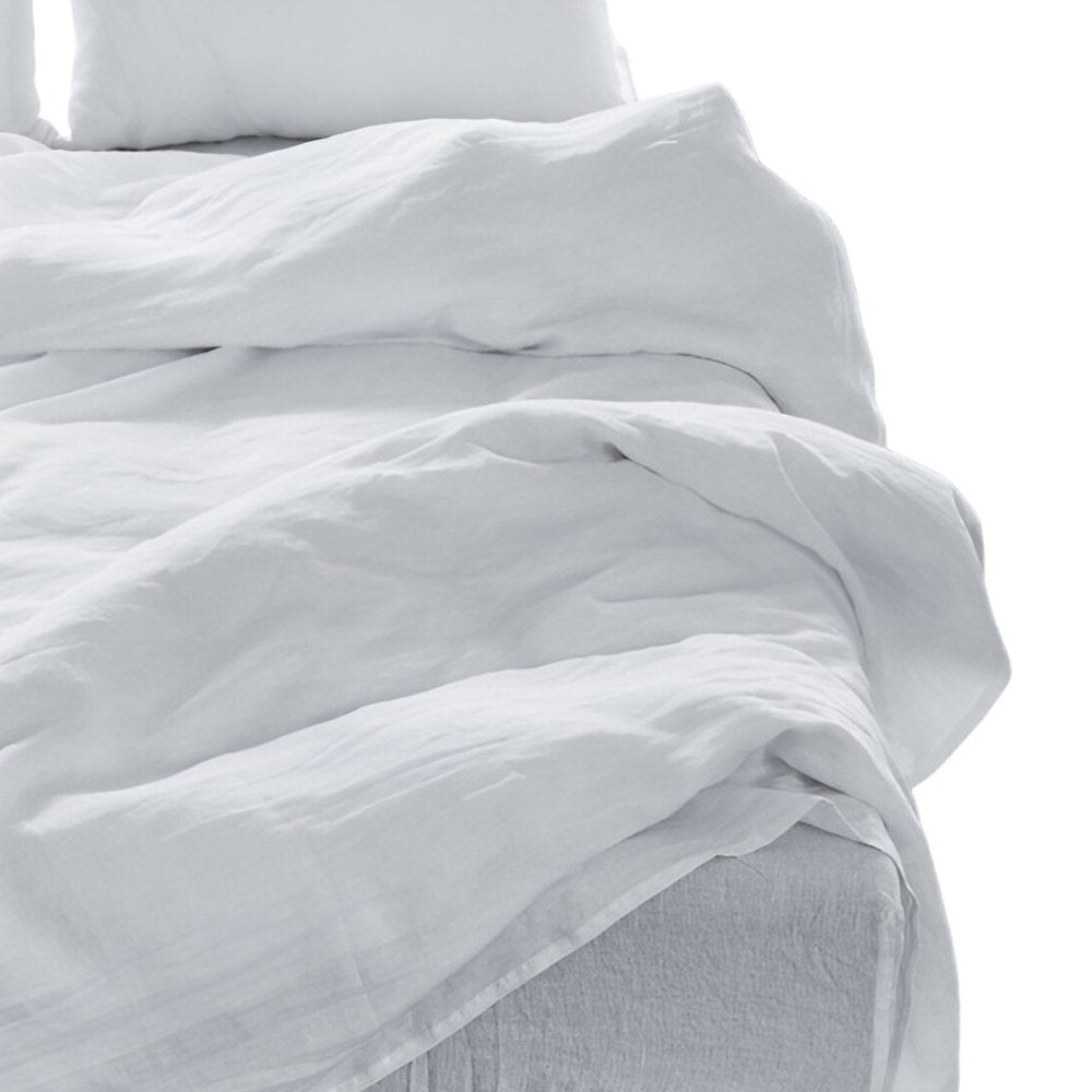 Four Piece White Linen Sheet Set
