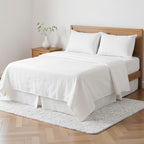 Four Piece Light Pink Linen Twin Sheet Set