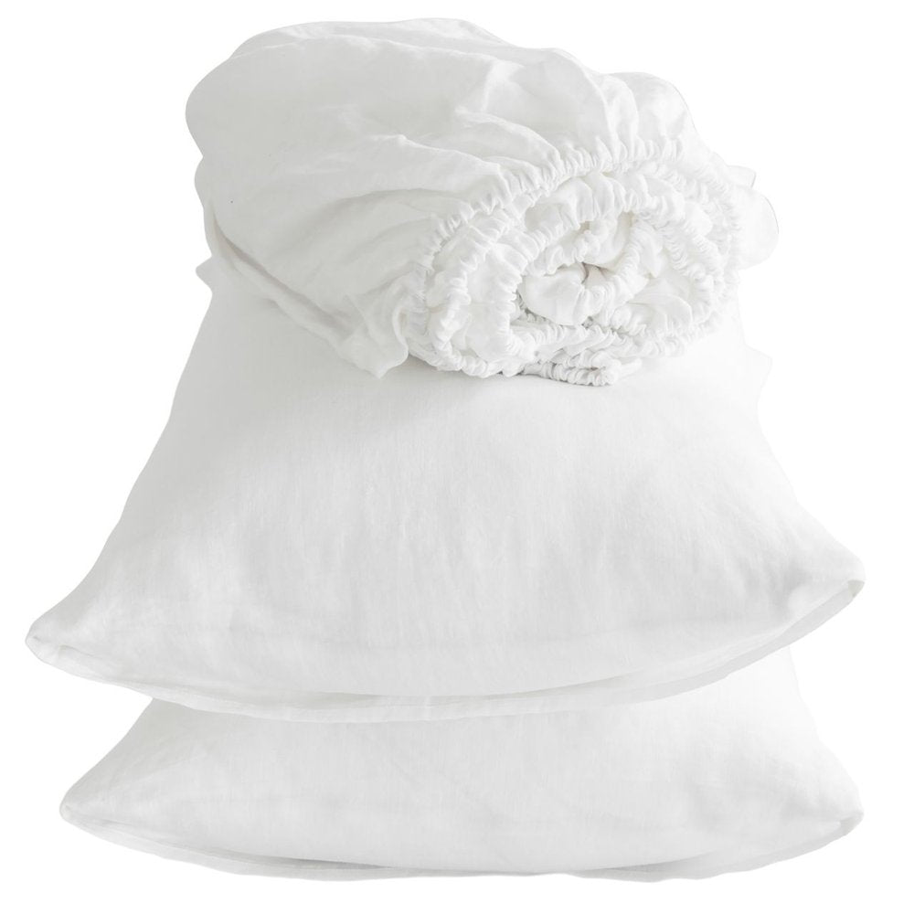 Four Piece Light Pink Linen Queen Sheet Set