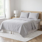 Light Gray Linen Full Double Flat Sheet