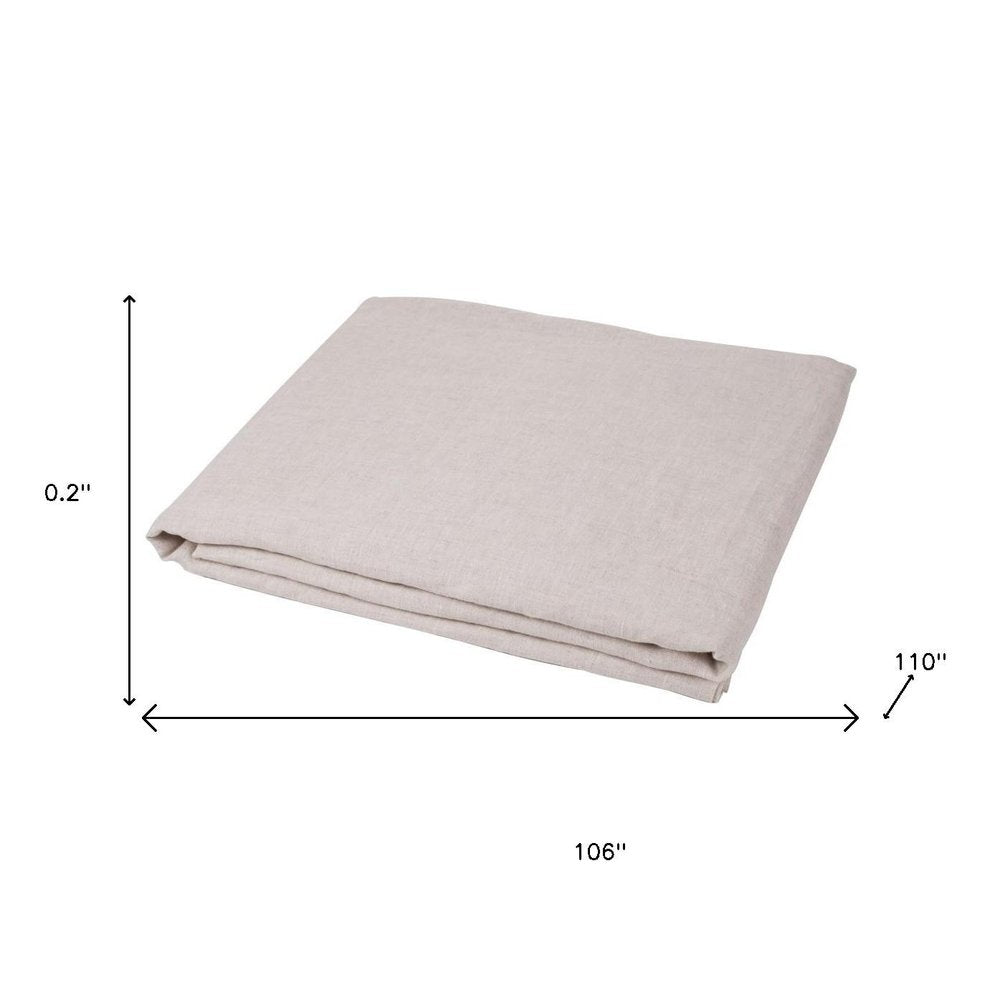 Light Gray Linen King Flat Sheet