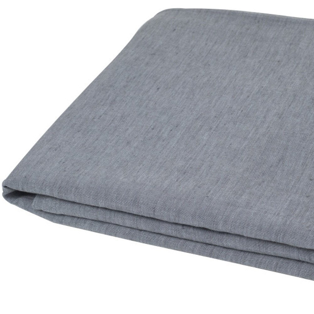 Slate Gray Linen Twin Flat Sheet