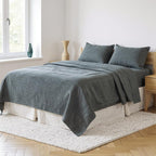 Light Gray Linen Full Double Flat Sheet