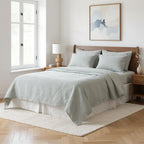 Light Gray Linen Full Double Flat Sheet