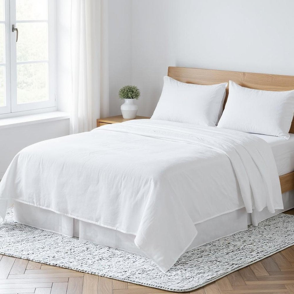 Light Gray Linen Full Double Flat Sheet