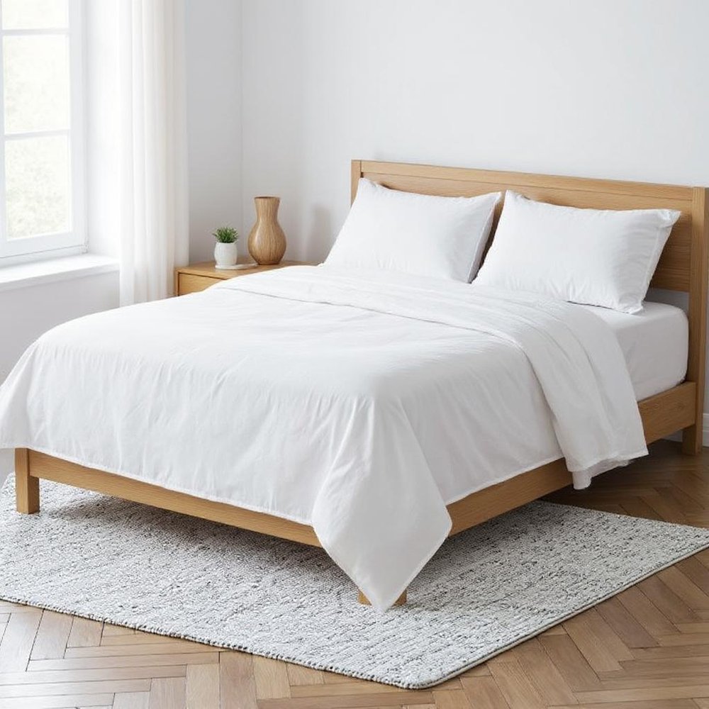 White Linen King Flat Sheet