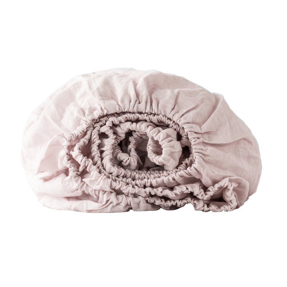 Champagne Pink Linen Queen Fitted sheet