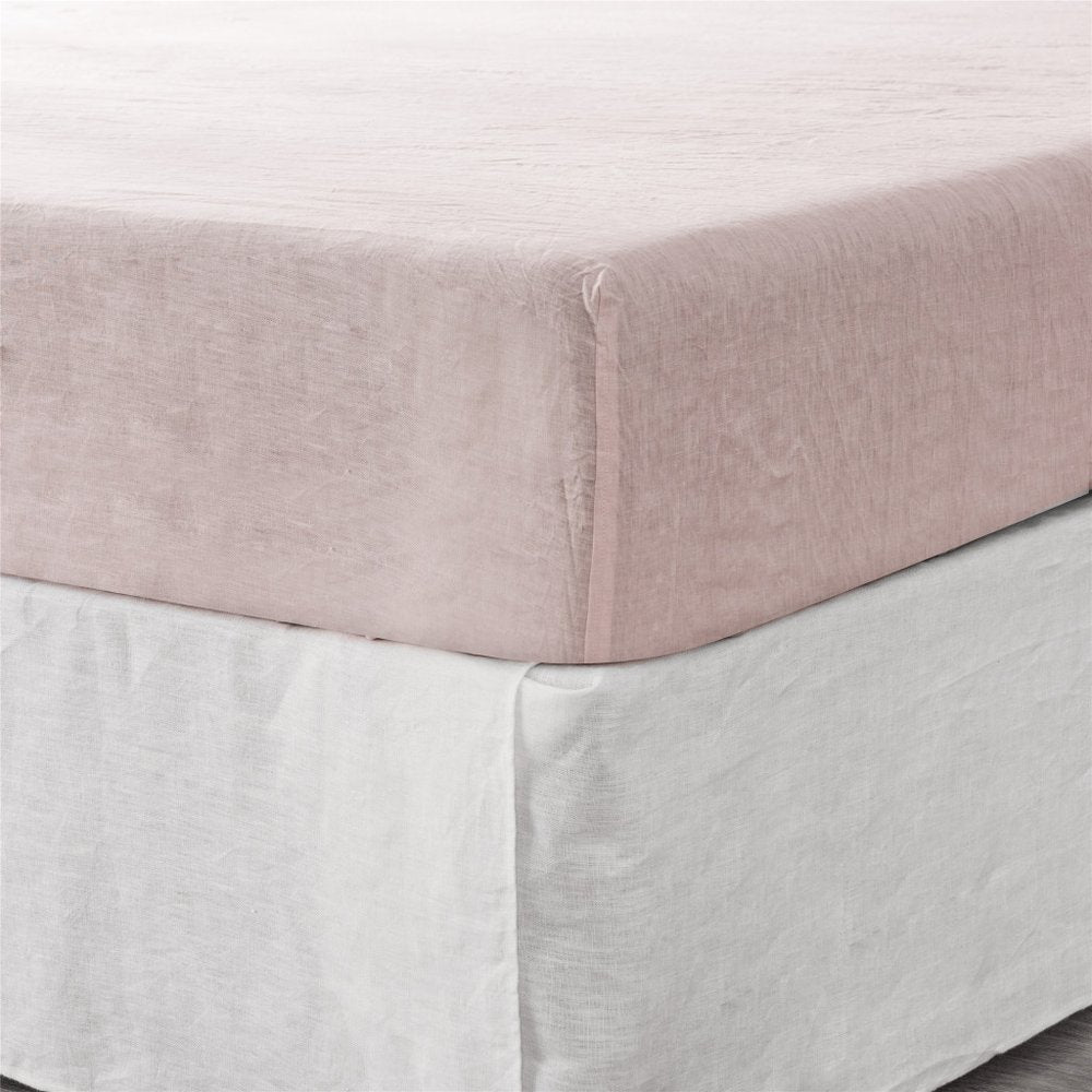 Champagne Pink Linen Queen Fitted sheet