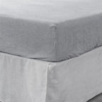 Light Gray Linen Twin Fitted Sheet