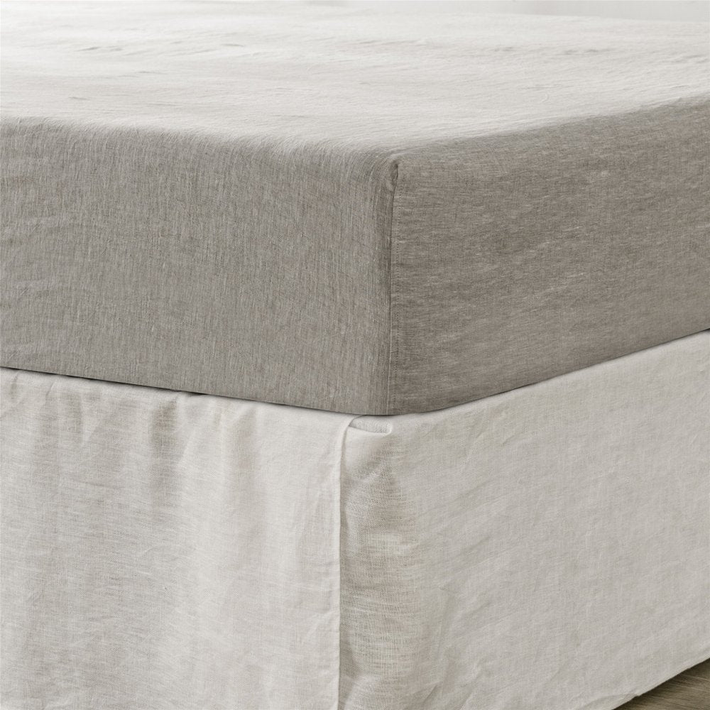 Light Gray Linen Twin Fitted Sheet