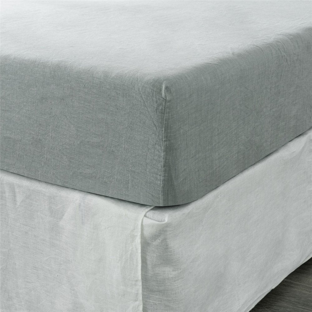 Light Gray Linen Queen Fitted sheet