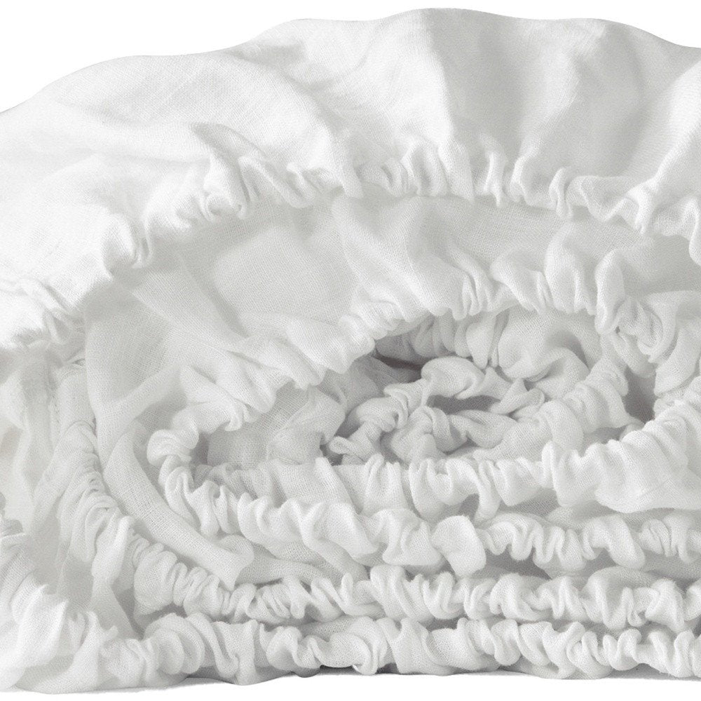 Ivory Linen Twin Fitted Sheet