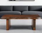 51" Dark Brown Solid Wood Sled Coffee Table
