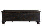 54" Black Solid Wood Distressed Lift Top Solid Coffee Table