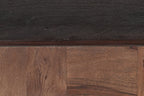 40" Dark Brown and Black Solid Wood Square Block Coffee Table