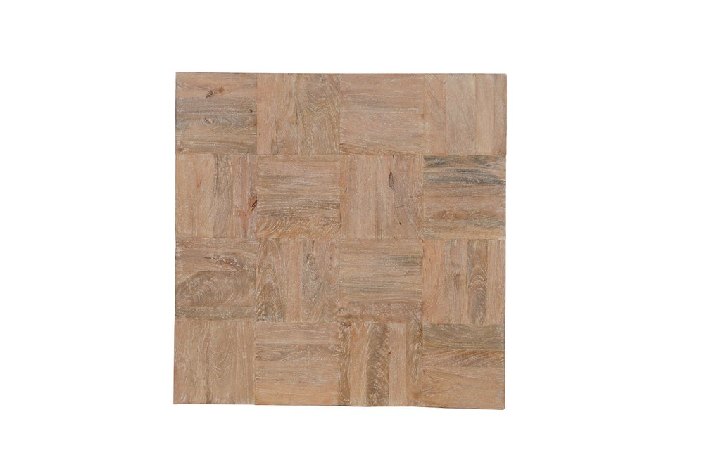 40" Brown and Black Solid Wood Square Block Coffee Table