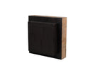 40" Brown and Black Solid Wood Square Block Coffee Table