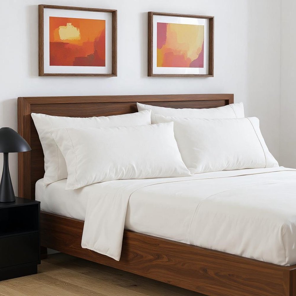 Six Piece White Microfiber Sheet Set