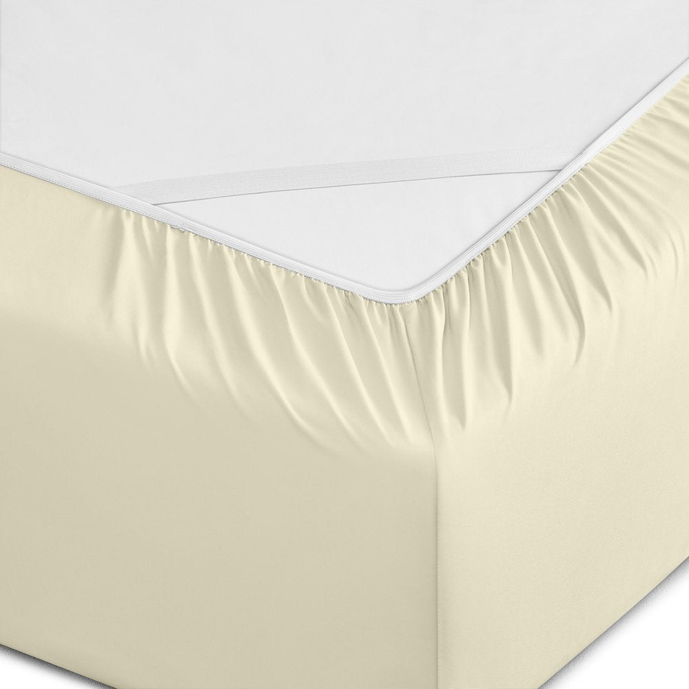 Six Piece Cream Microfiber King Sheet Set