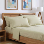 Six Piece Cream Microfiber King Sheet Set